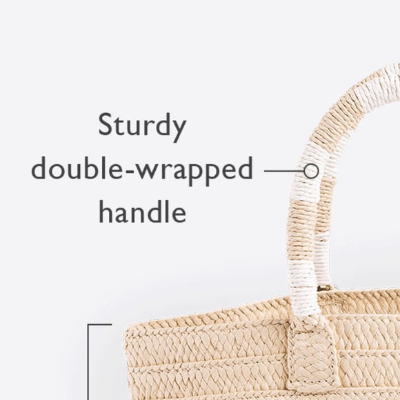 NWOT Altru Straw Tote Bag with Light Blue Tassels - Picture 7 of 7